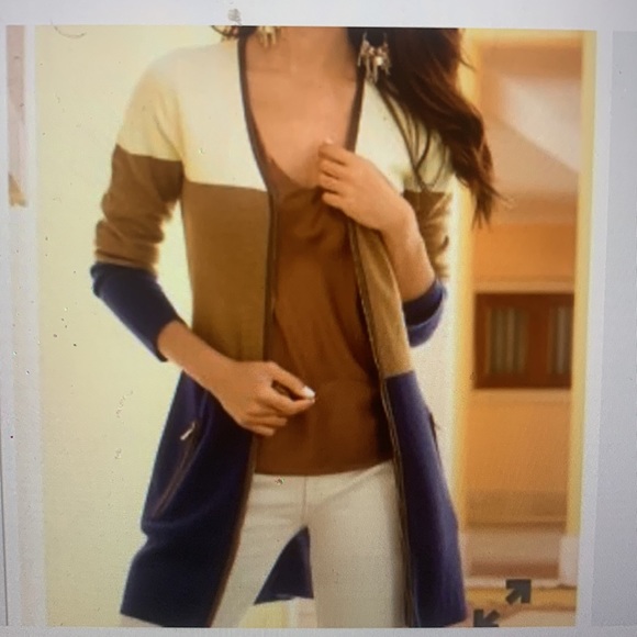 Boston Proper | Sweaters | Boston Proper Colorblock Sweater Coat | Poshmark